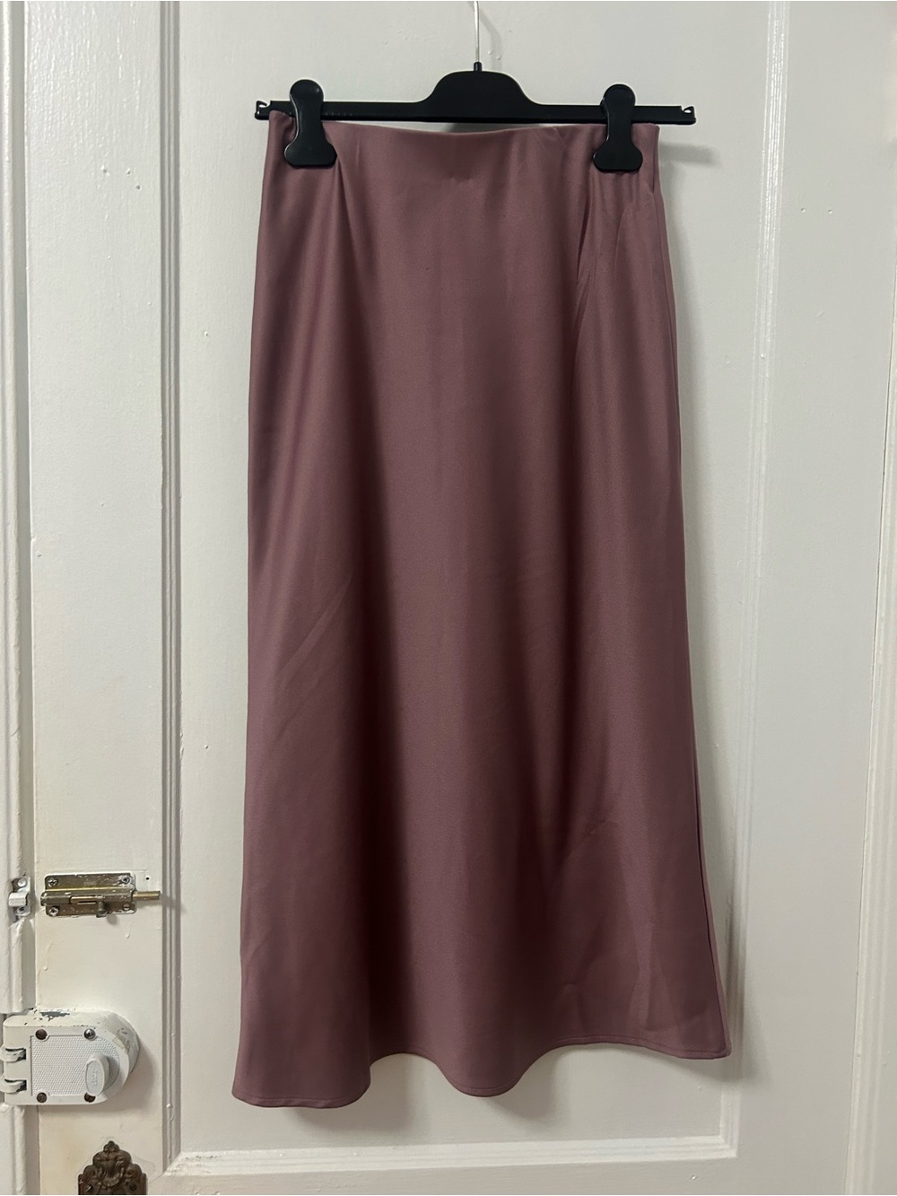 a new day Mauve Satin-Feel Midi Skirt